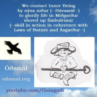 We contact Inner Being by Nýsa Niður (Hávamál) to glorify life in Miðgarður and shovel up Fimbulrúnir - skill in action