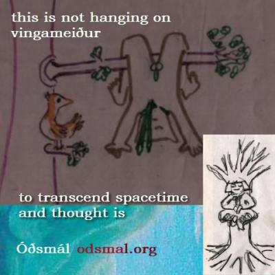 Hang on vingameiður is to transcend space-time and thought