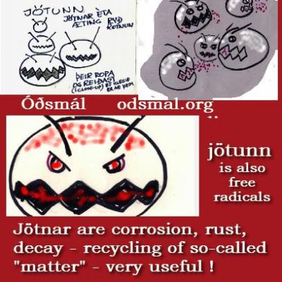 Jötnar are corrosion, rust, decay - recycling of so-called "matter" - very useful